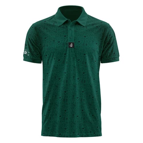 Men’s Green Golf Polo | Fiesta on the Green Performance Shirt - Image 1