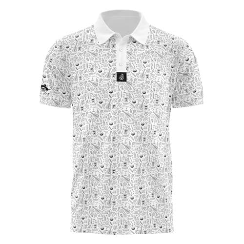 Men’s White Golf Polo | Fiesta on the Green Performance Shirt - Image 1